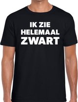 Ik zie helemaal zwart tekst t-shirt zwart heren M