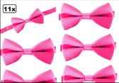 11x Vlinderstrik satijn roze