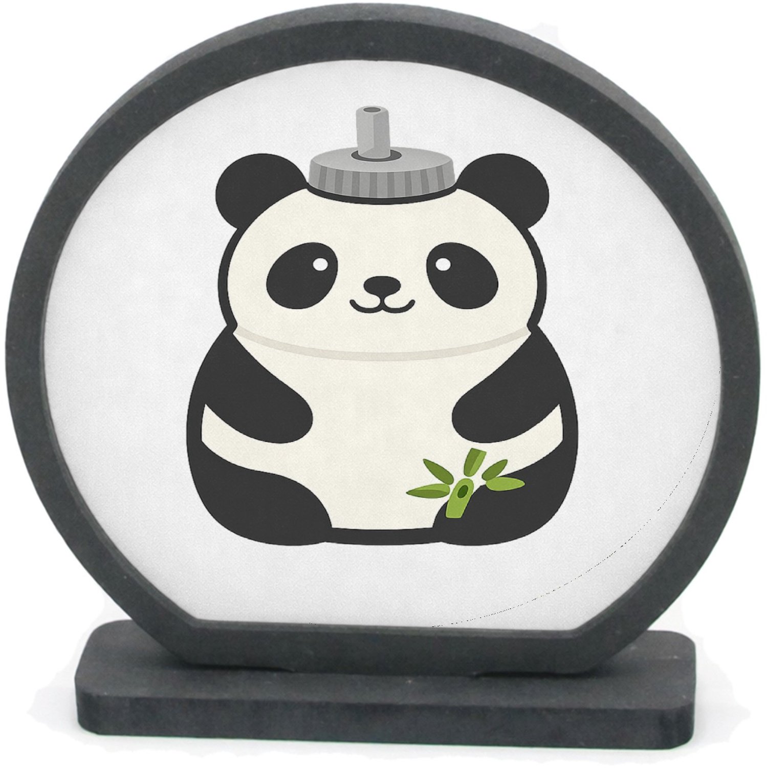 Mr Cadeautjes Houten fotolijst rond met MDF inleg - design Een vrolijke dier-bidon met dezelfde speelse productpersoonl | cadeau Wit