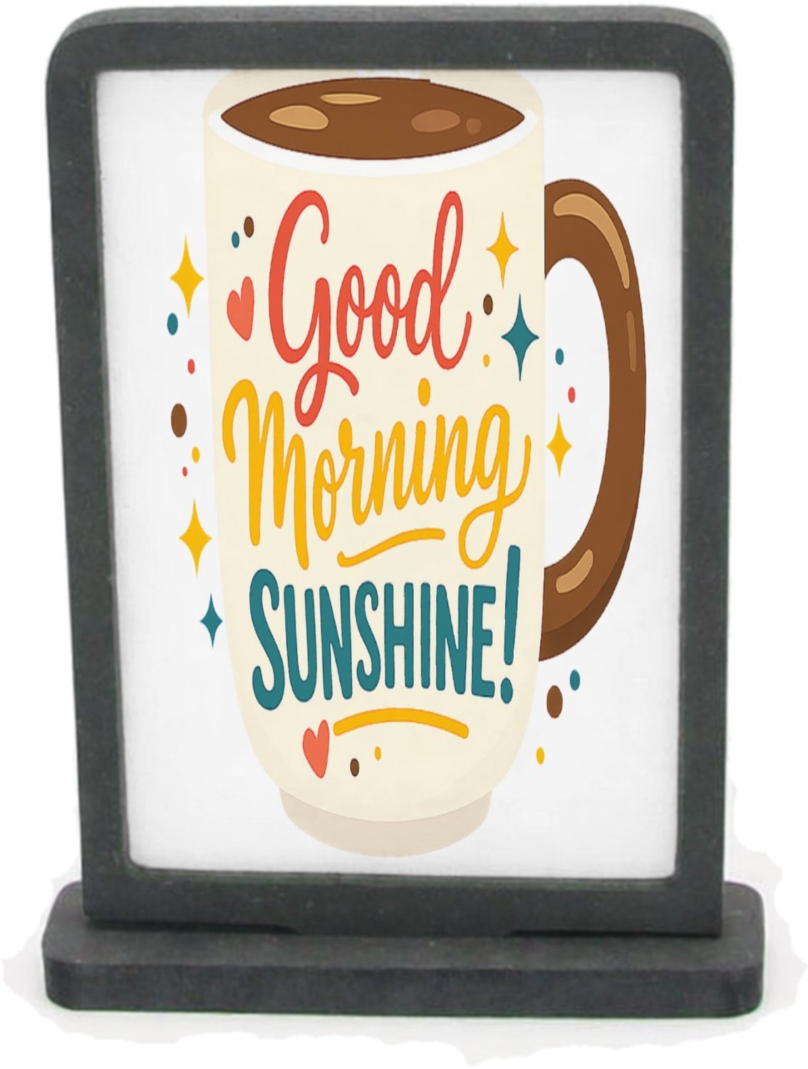 Mr Cadeautjes Houten fotolijst rechthoek met MDF inleg - design Feestelijke koffie-mok met warme, persoonlijke ochtendboodsc | cadeau Wit