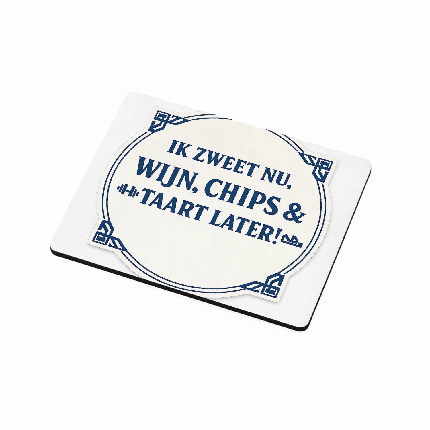 Mr Cadeautjes MDF magnetische fotolijst 9 x 7 - design Eenvoudige symmetrische cadeautegel met sportieve zelfspot. | cadeau Wit