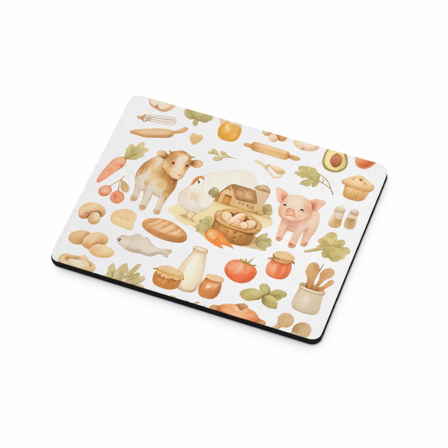Mr Cadeautjes MDF magnetische fotolijst 9 x 7 - design Keukenalfabet met fruit, groenten en bakgerei | cadeau Wit