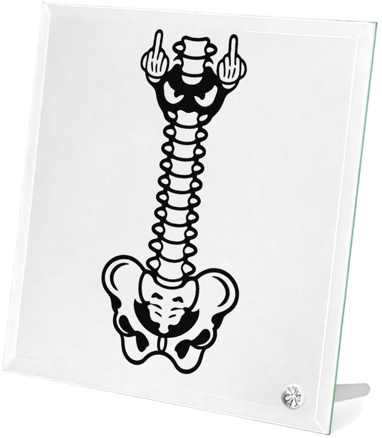 Mr Cadeautjes Glasframe 20 x 20 - design Humoristische lichaamsgrap met een andere verticale anatomis | cadeau Wit