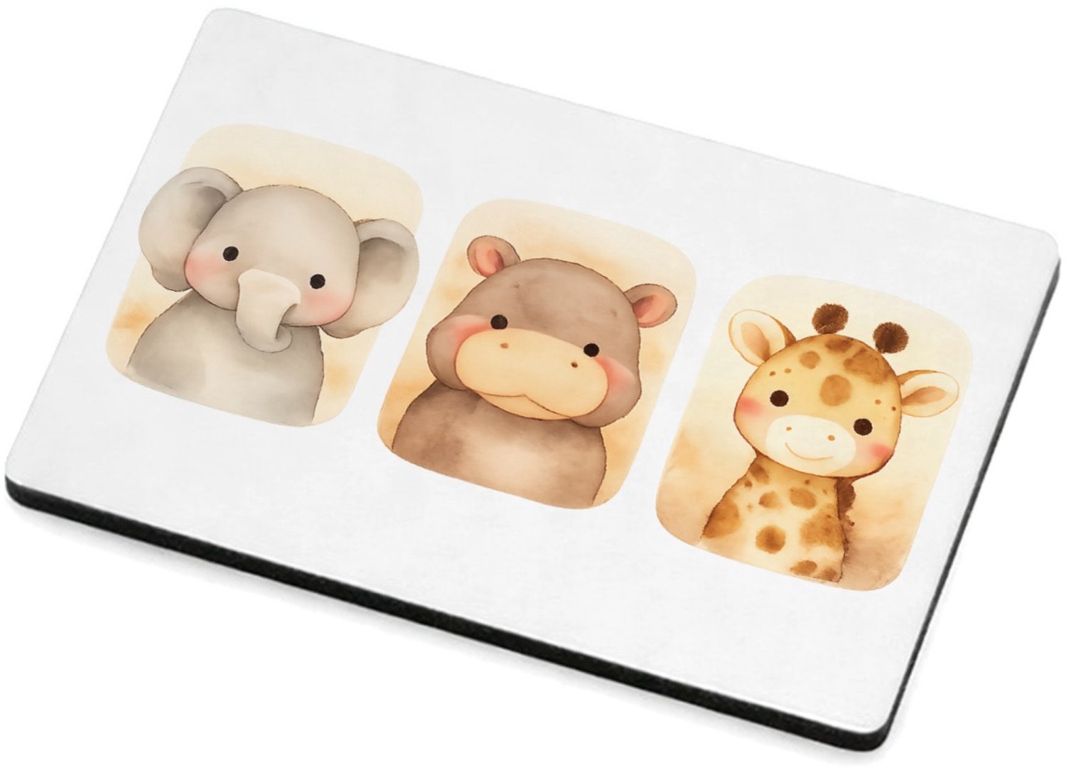 Mr Cadeautjes MDF magnetische fotolijst 7,5 x 5 - design Safari duo in afgeronde panelen | cadeau Wit