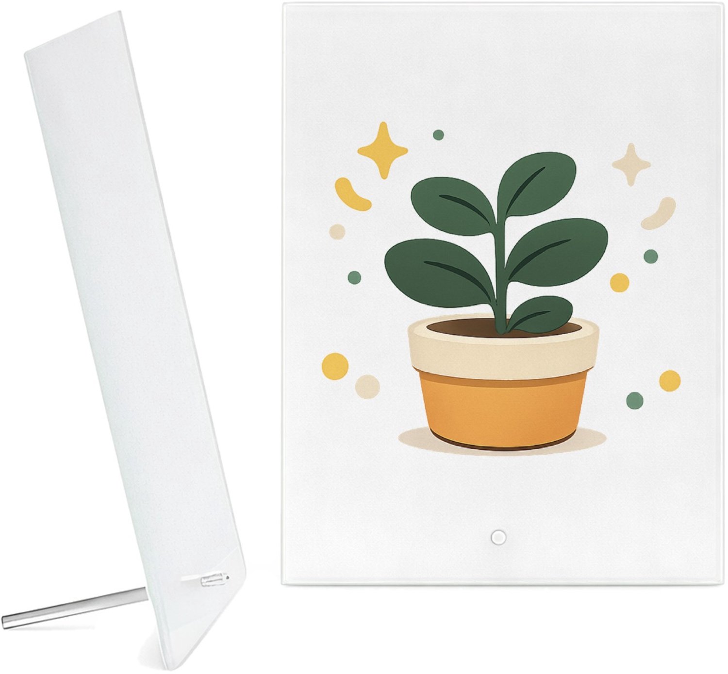 Mr Cadeautjes Glazen fotopaneel Een vrolijke bedankmok met een kleine, centraal geplaatste i - 15 x 20 cm, staand - glas, decoratie, wanddecoratie | cadeau Wit