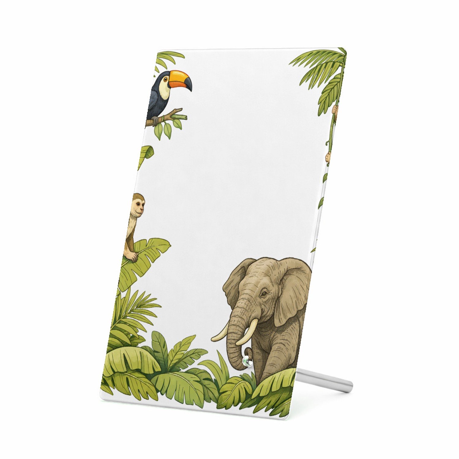 Mr Cadeautjes Glasframe 11 x 16 - design Savanne-rand met grote rust in het midden | cadeau Wit