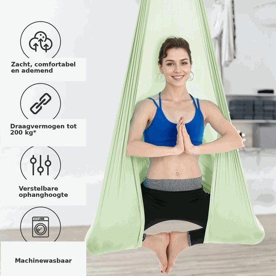Homezo aerial yoga doek - Yogamat - Belastbaar tot 300 kg - 500x280 cm — afbeelding 3