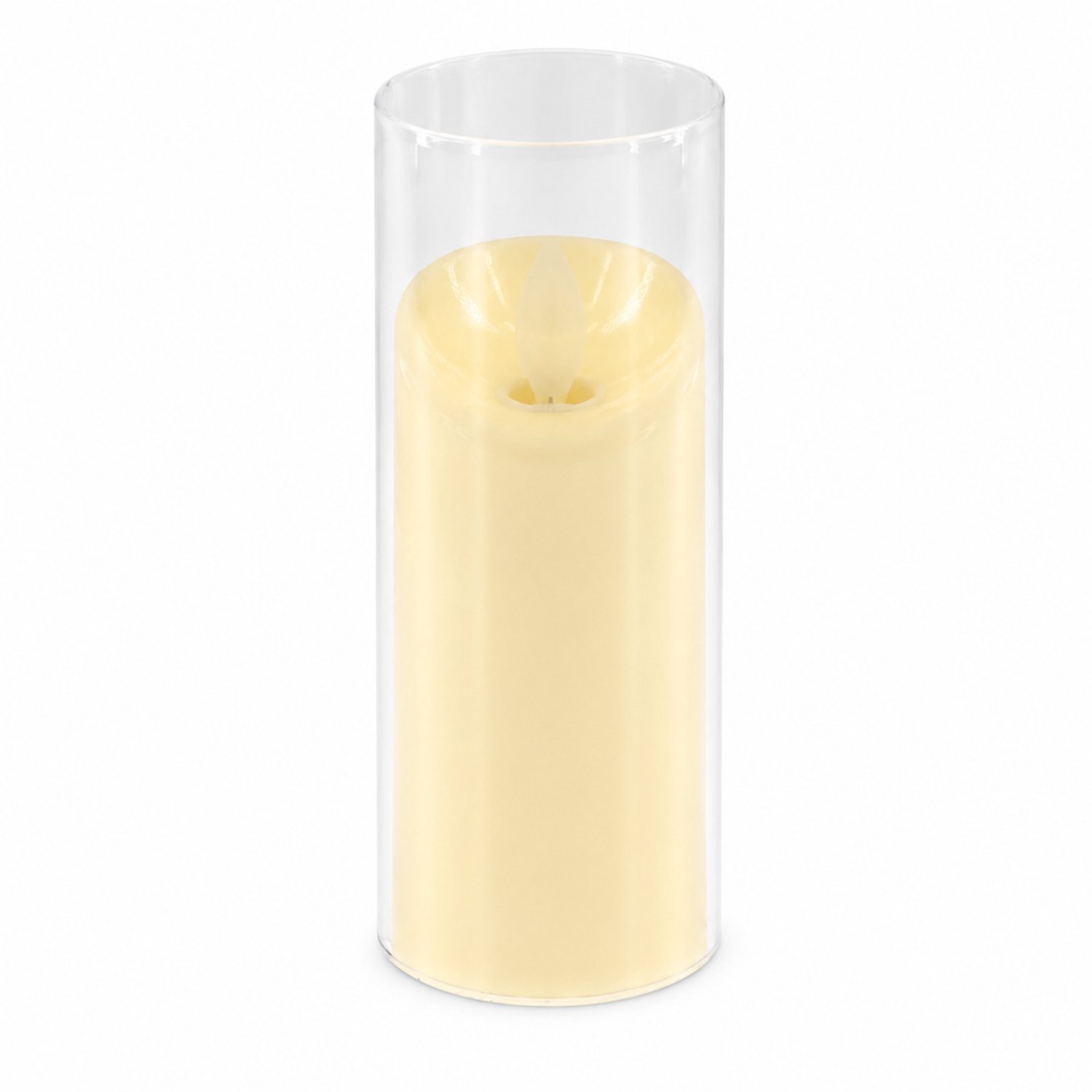SWGOTA led kaarsen - 1 stuk, 5 x 12,5 cm, warm licht, transparante kap, inclusief AG13-knoopcelbatterijen, voor feestdecoratie Ivoor