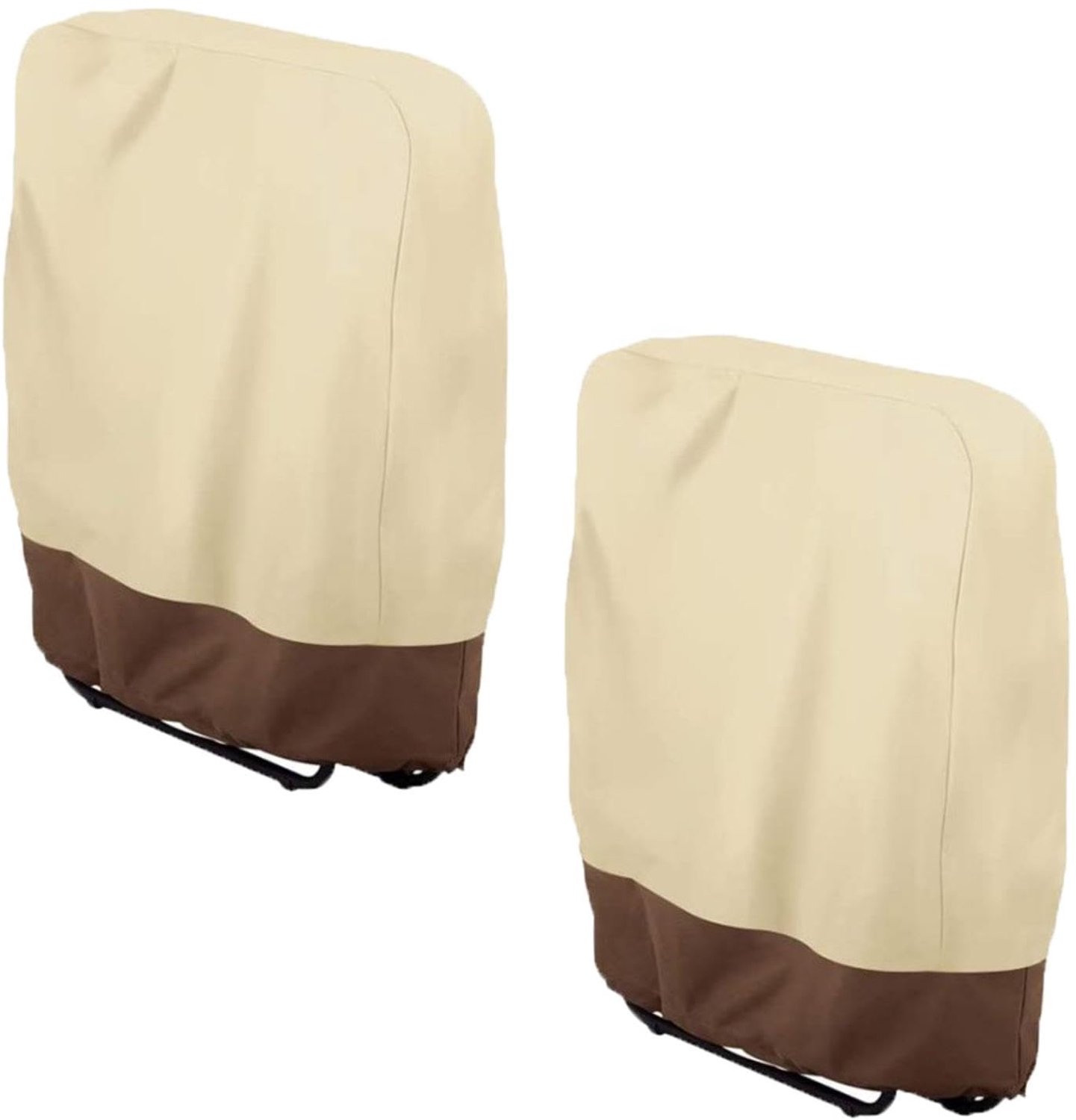Famanu Set van 2 beschermhoezen voor opklapbare buitenstoelen, waterdicht Oxford materiaal, 82 x 93 x 22 cm, voor tuinmeubels en buitengebruik, biedt optimale bescherming tegen weer en vuil wit