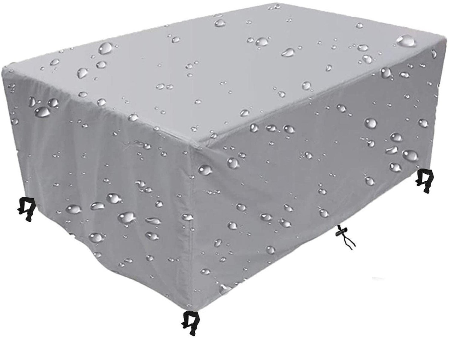 Famanu Waterdichte tuinmeubelhoes voor rechthoekige tafel van zwaar belastbare 420D Oxford-stof, beschermhoes voor rotan meubelset, winddicht en UV-bestendig, afmeting 220 x 110 x 70 cm, ideaal voor buitengebruik wit