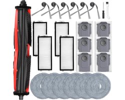 Complete Accessoirekit voor Roborock Saros Z70 Robotstofzuiger - 25 stuks: 1 TriCut Hoofdborstel, 6 Stofzakken, 6 Schoonmaakdoeken, 4 HEPA-filters, 6 Zijborstels, Reinigingsborstel en Schroevendraaier