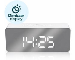 Luxime® - Digitale Wekker - Slaapkamer - Klok - Alarmklok - Dimbaar Display - Wit