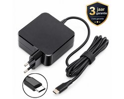 USB-C Laptop Oplader 65W – Power Delivery 3.0 Snellader – Compact met Geïntegreerde EU Stekker en 1,8 Meter Kabel – Geschikt voor HP, Lenovo, Dell, ASUS en MacBook – Zwart