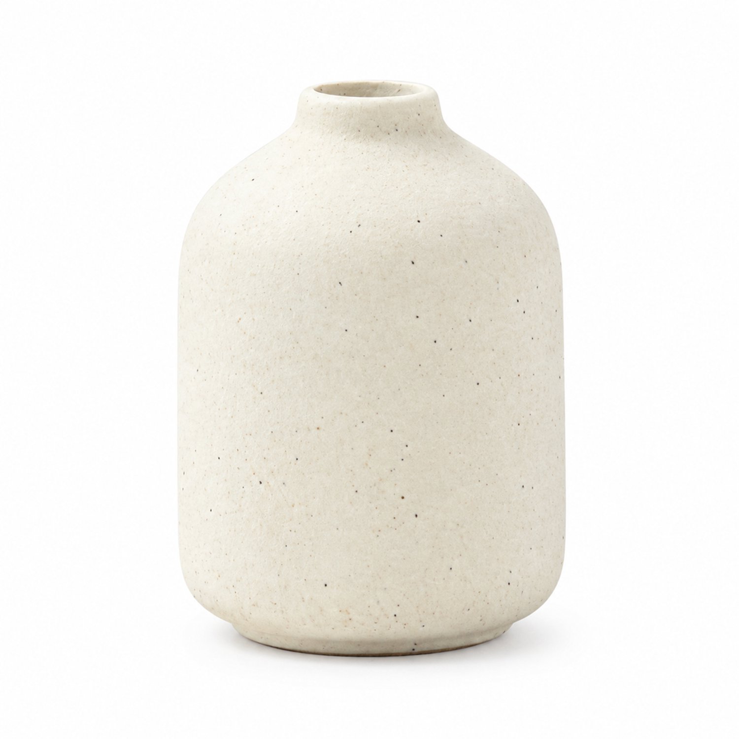 SWGOTA Keramische vaas beige met zwarte spikkels - 9.8 cm hoog, diameter 7 cm - Opening 2 cm - Voor kunstbloemen
