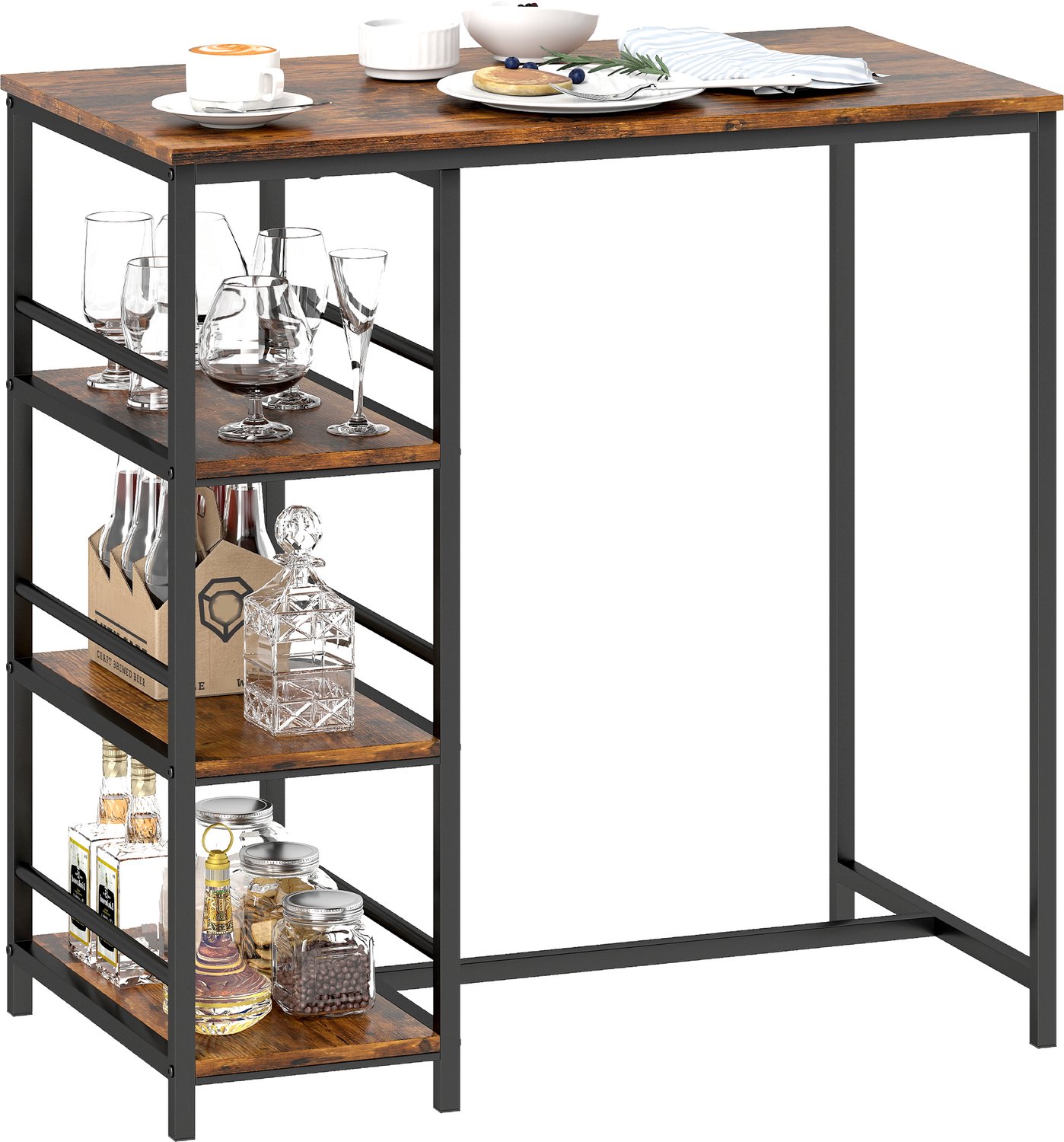 Lunpog Bartafel - Bruin - Rechthoekig -90 x 50 x 90-5 cm(L x B x H) Brun Rustique