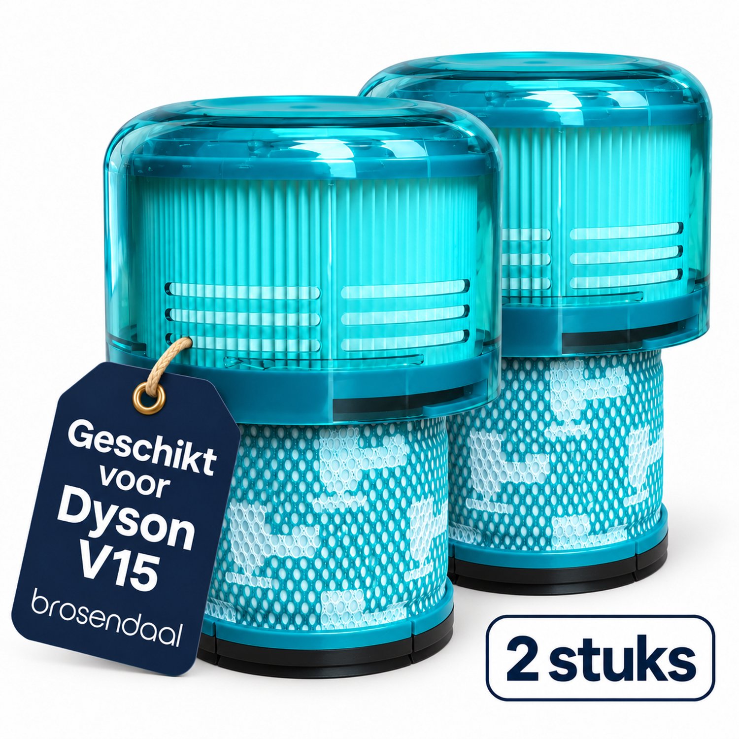 Brosendaal Filter geschikt voor Dyson V15 - Voor alle V15 modellen - SV22 | SV47 - Wasbaar en Herbruikbaar - 2 stuks