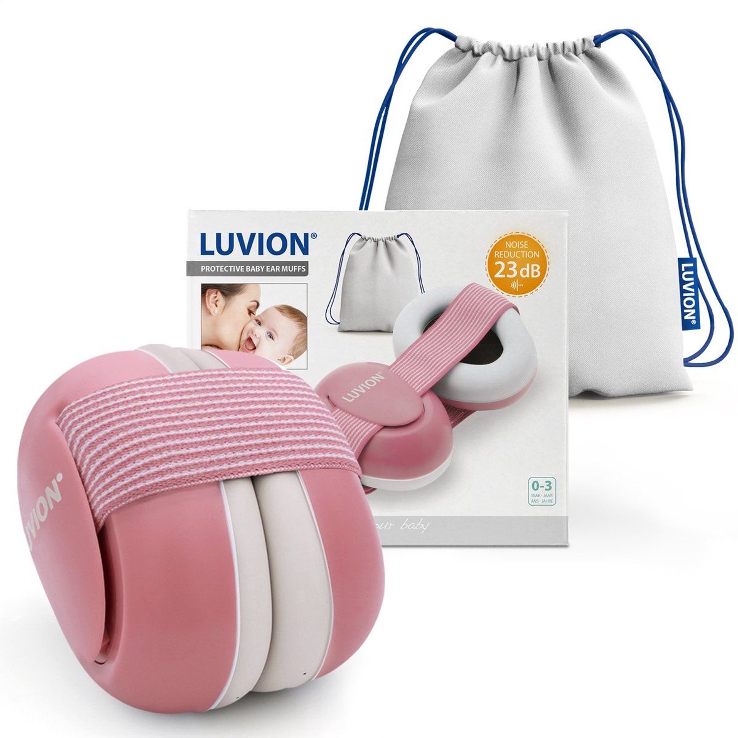LUVION® Baby Gehoorbeschermer - Premium gehoorbescherming voor je baby - tot 3 jaar - Dusty Pink – foto 6