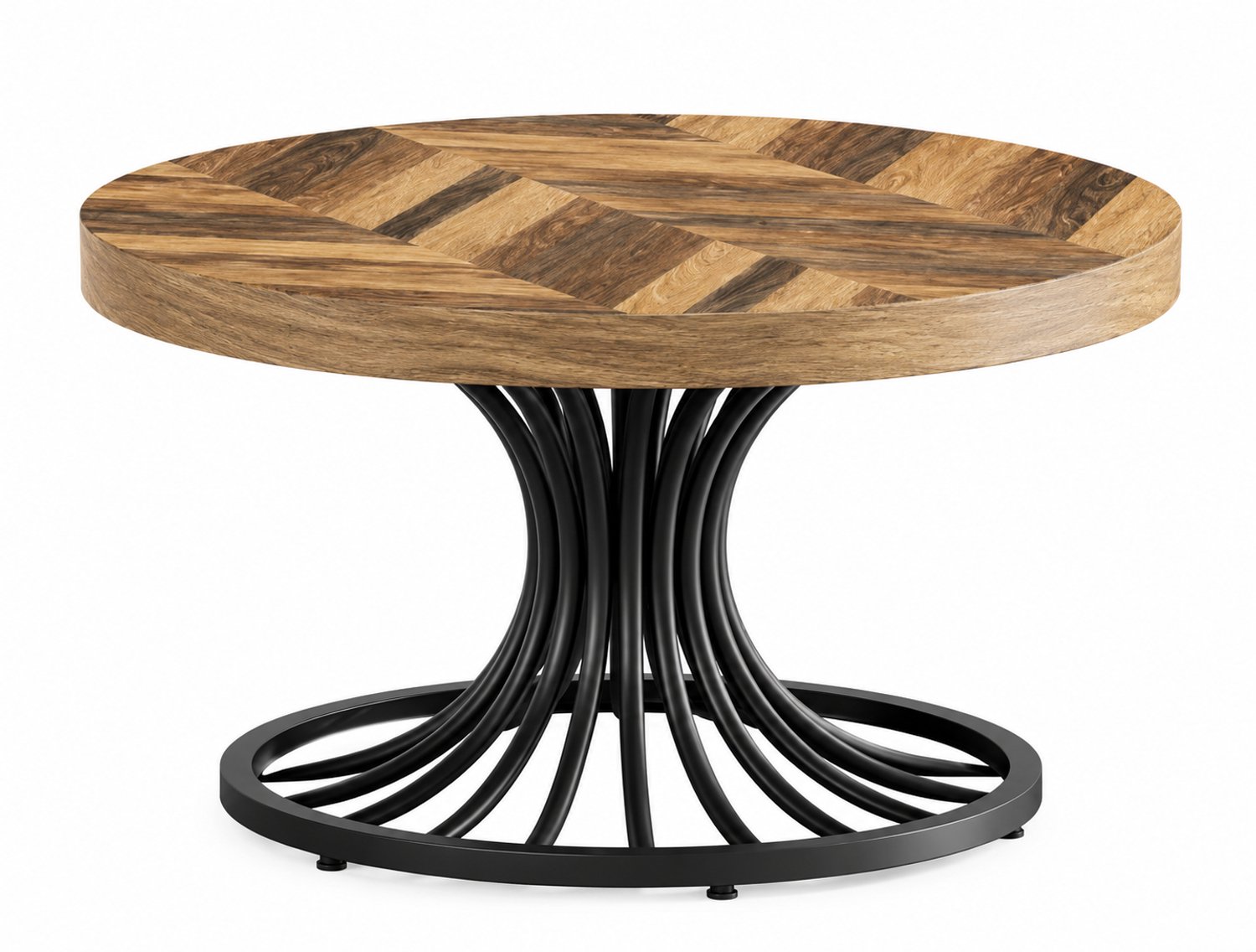 Mura Logistiek Mura Salontafel - Coffee Tabel - Bijzettafel - Koffietafel - Houten Tafel - Cocktailtafel - Metalen Voet - Hout - Bruin+Zwart