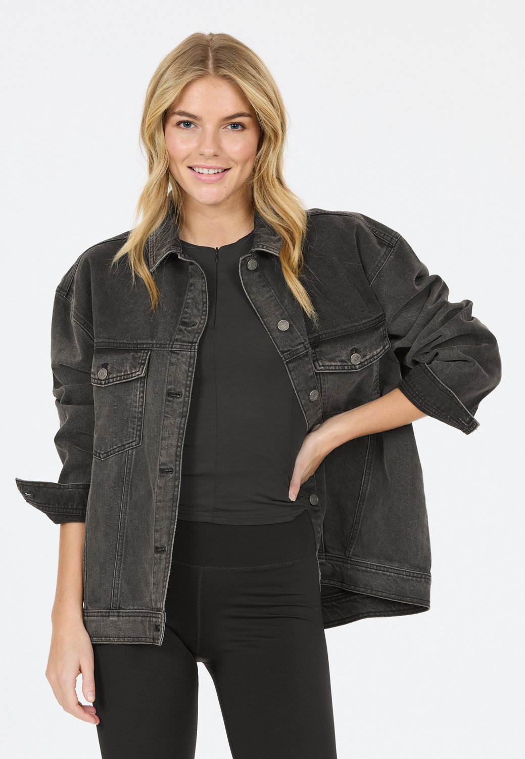 Athlecia Jeansjacke Monser Zwart