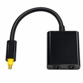 Jumalu Digitale Toslink Optische Fiber Audio Splitter - 1 naar 2 kabel Adapter voor DVD speler - Zwart - Plug&Plau