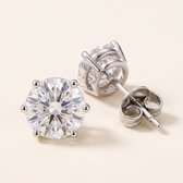 Lundholm Nikki Oorknopjes Dames Zilver Kleurig - Zirkonia Oorbellen 6 mm - Studs met Steentje - Zirkonia Oorknopjes - Premium Stainless Steel Jewellery - Hypoallergene Sieraden - Vrouwen Cadeautjes - Kerst Cadeau Vrouw en Vriendin - my Lundholm