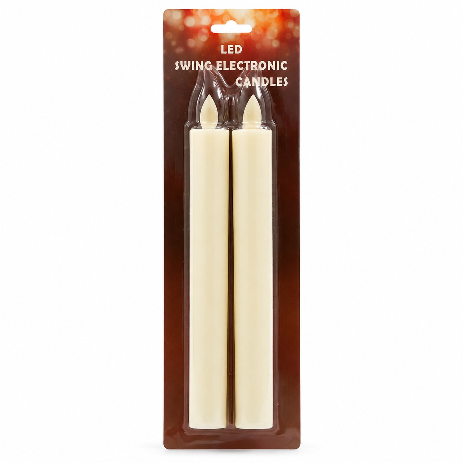 SWGOTA led kaarsen - set van 2 witte lange kaarsen met schommelende vlam, kunststof cilindervorm, blisterverpakking voor woon- en bruiloftdecoratie