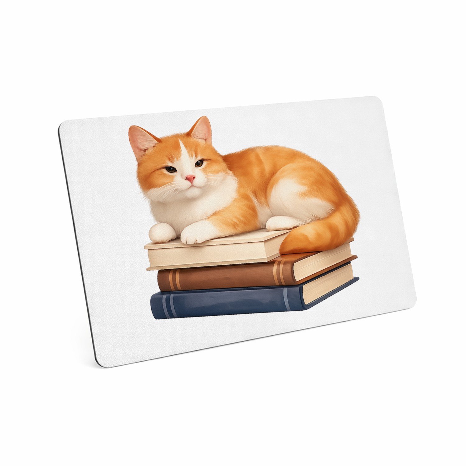 Mr Cadeautjes MDF magnetische fotolijst 28 x 19 - design Een ontspannen dier op een hobby-object met een korte, kalme | cadeau Wit
