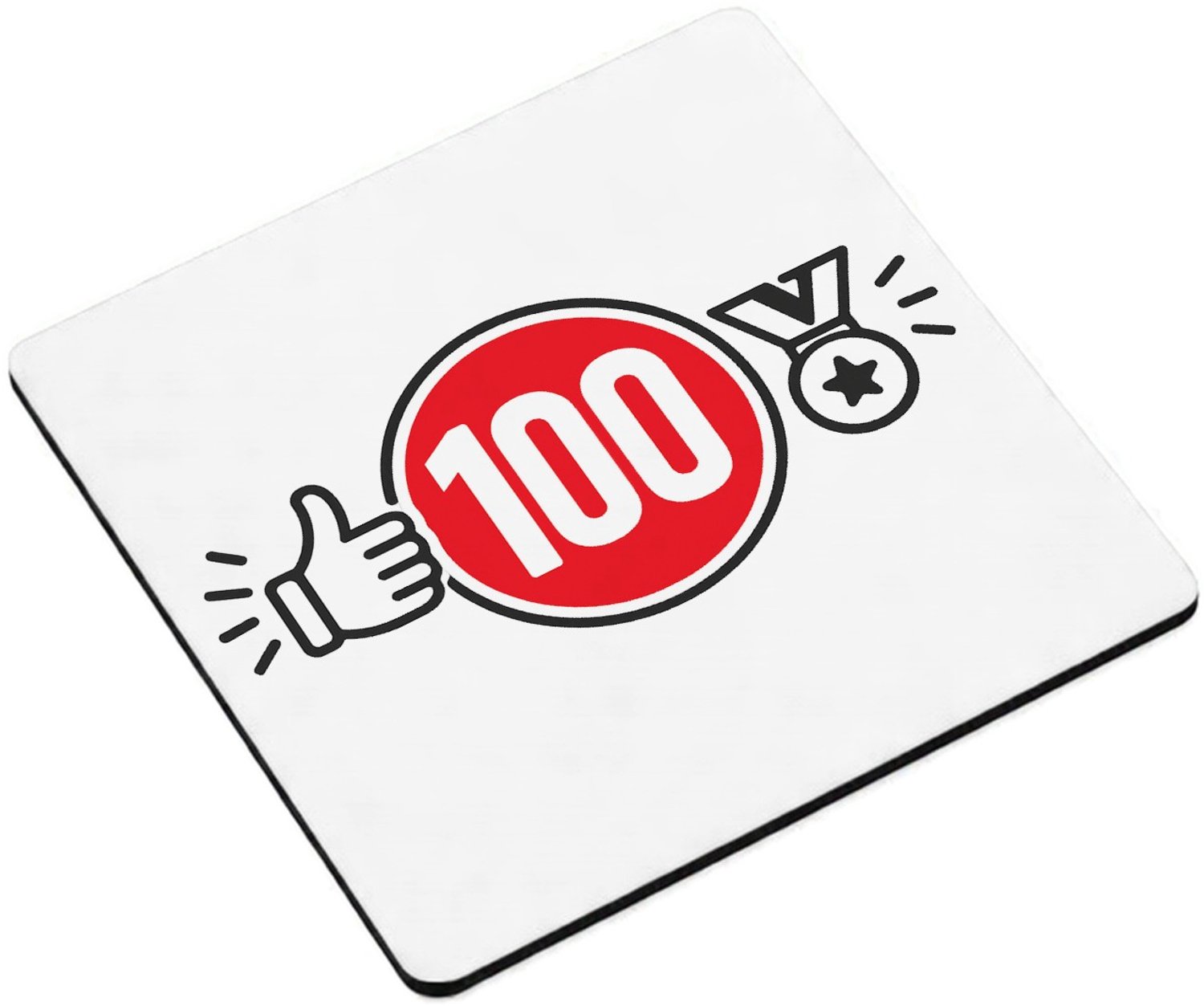 Mr Cadeautjes MDF magnetische fotolijst vierkant 9,5 - design Een sportieve complimentenprint met een centraal getal of sy | cadeau Wit