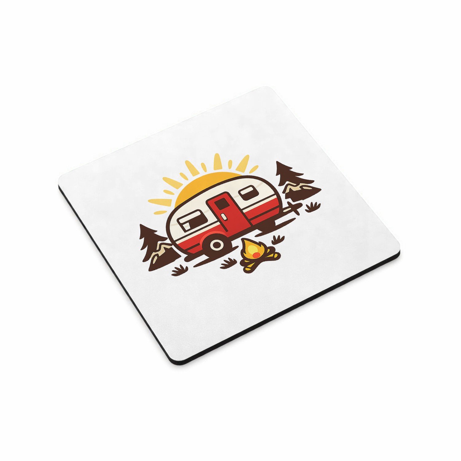 Mr Cadeautjes MDF magnetische fotolijst vierkant 9,5 - design Een compacte outdoor-humor print met een andere vrijetijdssc | cadeau Wit