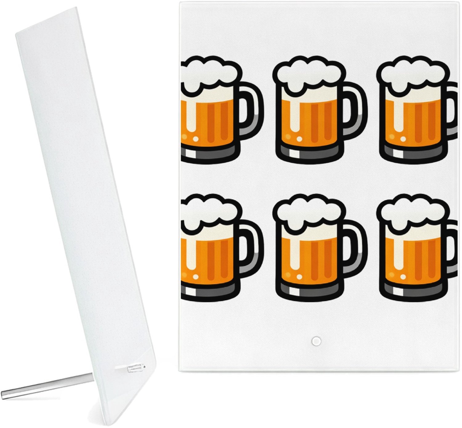 Mr Cadeautjes Glazen fotopaneel Een cadeaudesign rond gezelligheid in plaats van fitness, me - 15 x 20 cm, staand - glas, decoratie, wanddecoratie | cadeau Wit