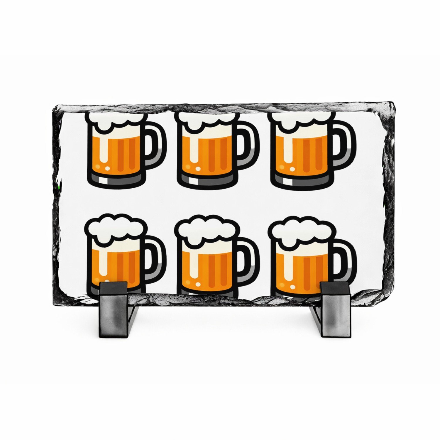 Mr Cadeautjes Leisteen rechthoek 14 x 9 - design Een cadeaudesign rond gezelligheid in plaats van fitness, me | cadeau Wit