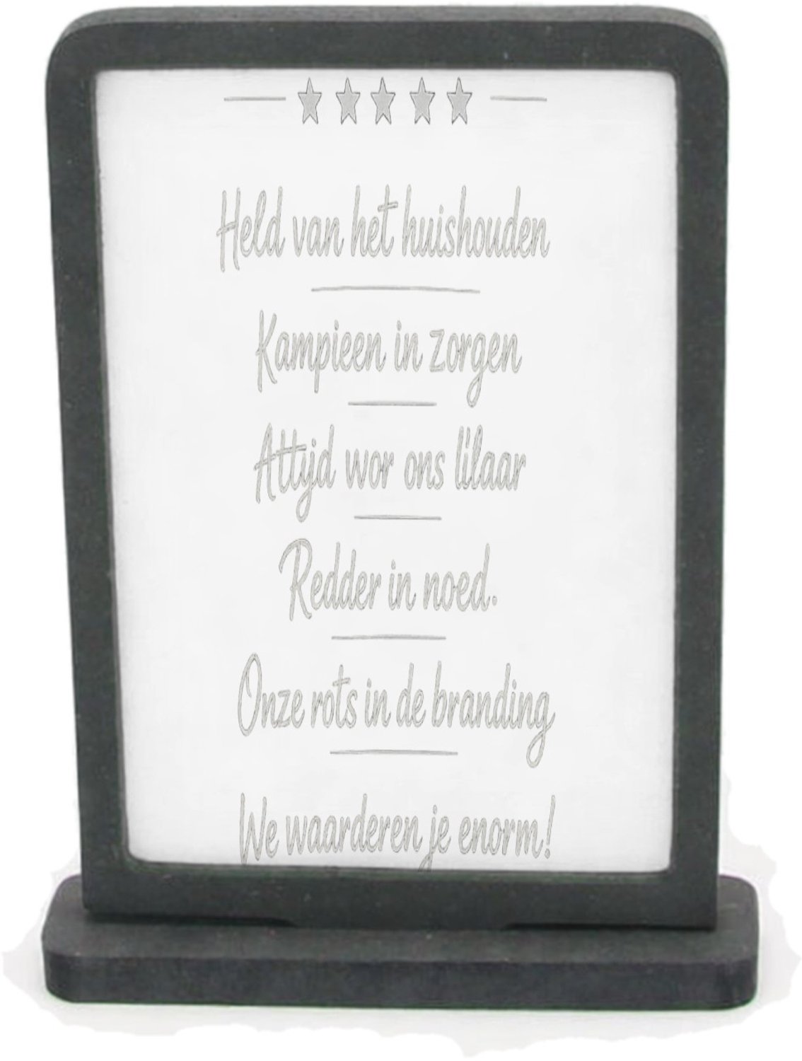 Mr Cadeautjes Houten fotolijst rechthoek met MDF inleg - design Een soortgelijke humoristische waarderingsbadge, maar dan vo | cadeau Wit