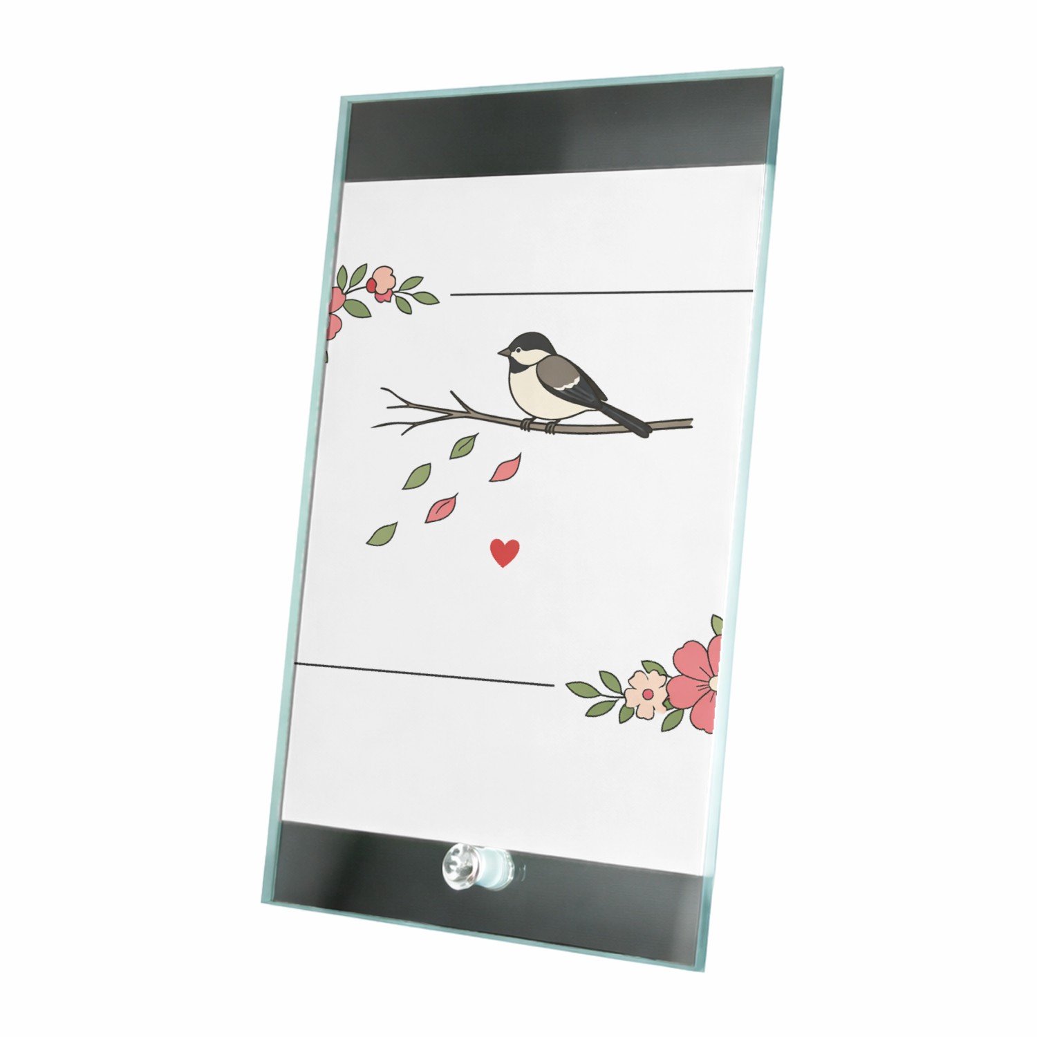 Mr Cadeautjes Glasframe 15 x 23 - design Een minimalistisch herinneringsontwerp met een stil natuurta | cadeau Wit