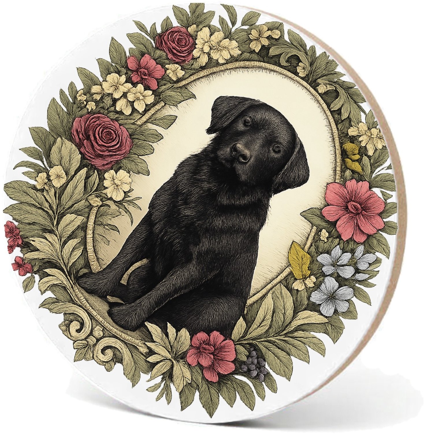 Mr Cadeautjes MDF fotolijst - design Een kat als rustige hoofdfiguur in een decoratief kader van | cadeau Wit