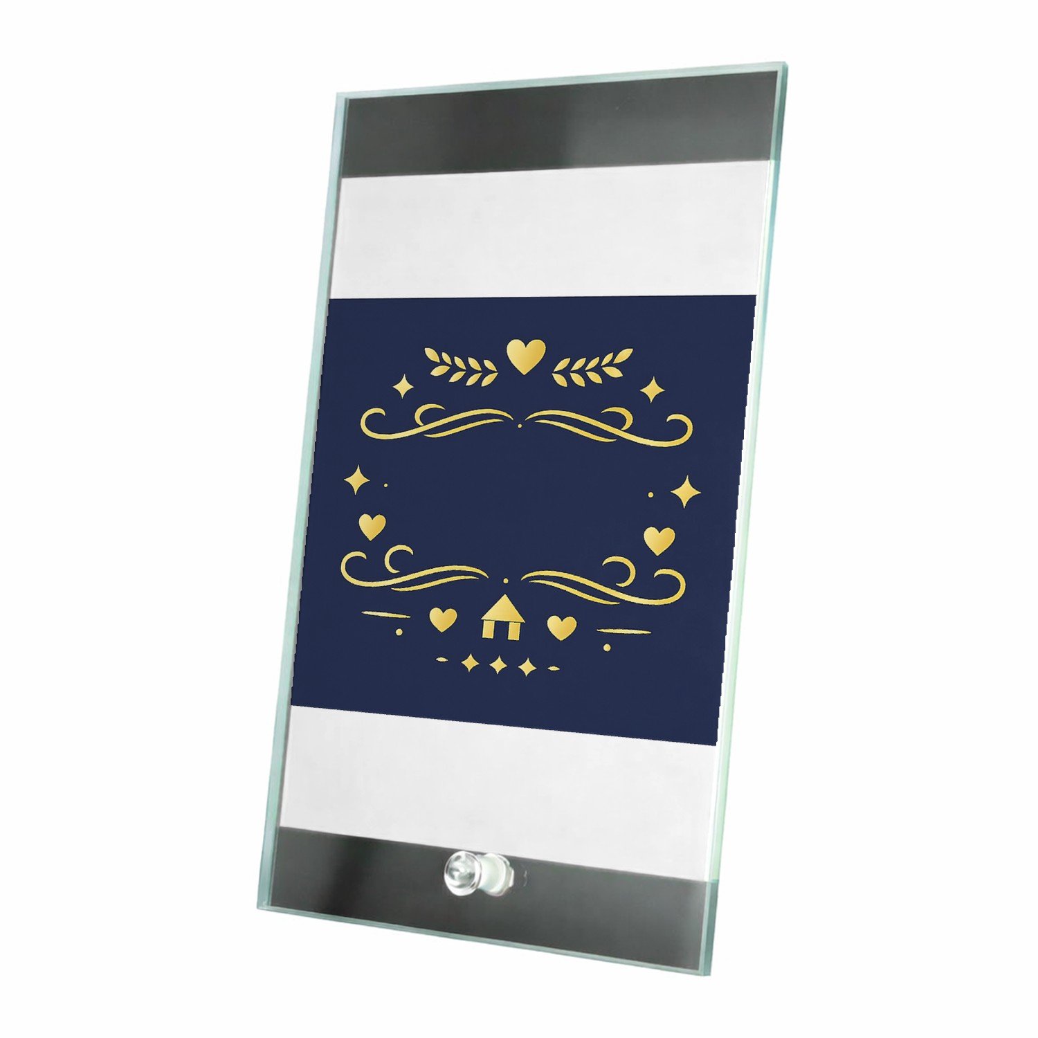Mr Cadeautjes Glasframe 15 x 23 - design Een elegant cadeau-ontwerp met een warme familieboodschap en | cadeau Wit