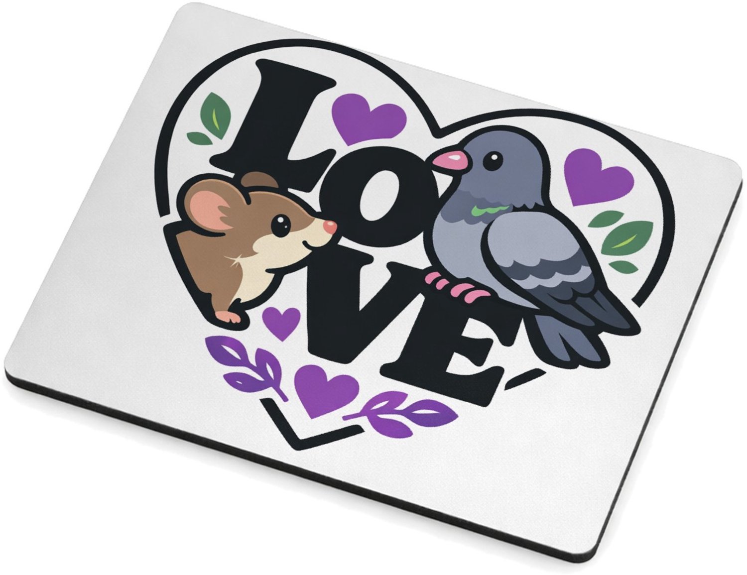 Mr Cadeautjes MDF magnetische fotolijst 9 x 7 - design Een romantische maar luchtige dierencombinatie waarbij een v | cadeau Wit