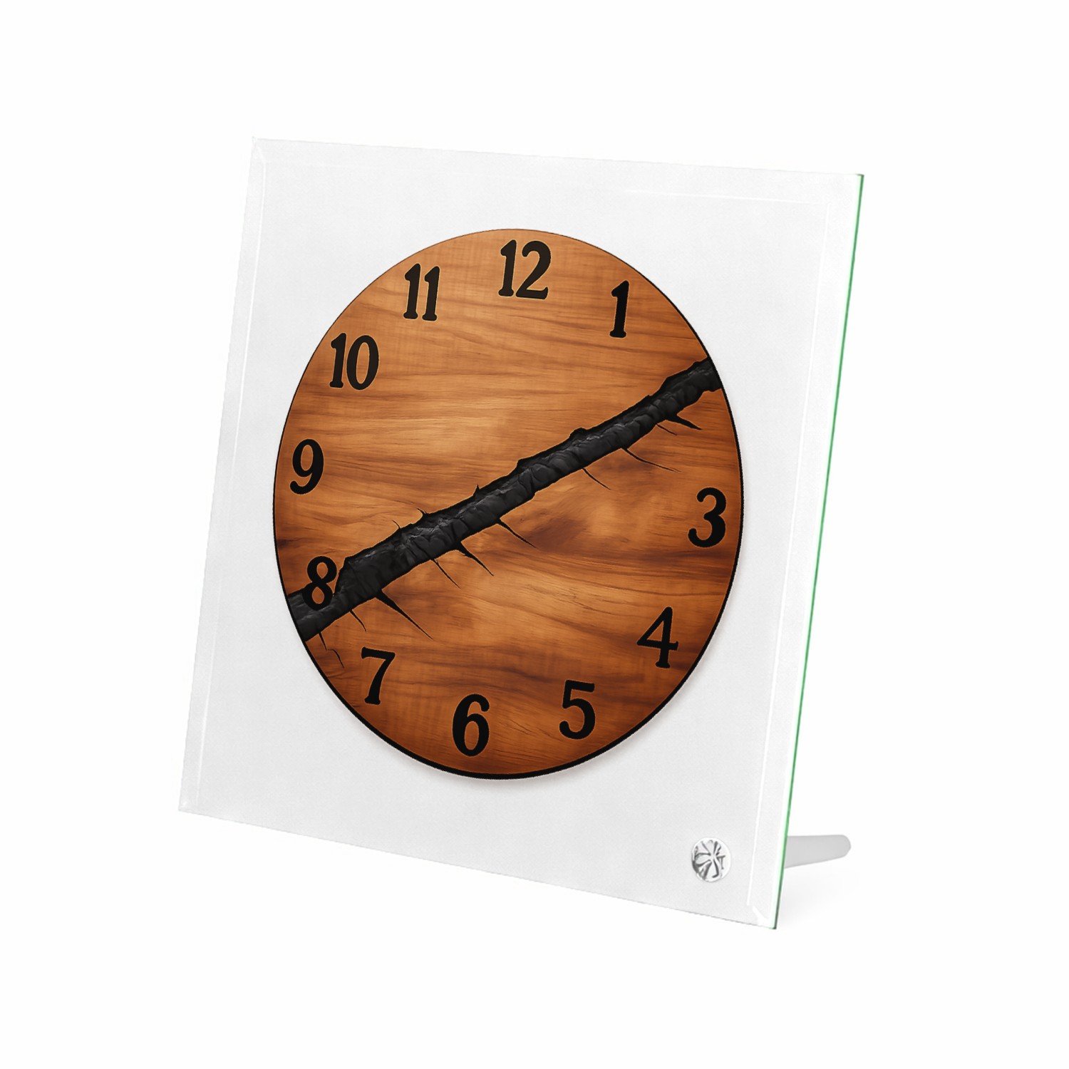 Mr Cadeautjes Glasframe 20 x 20 - design Een ronde kompasplaat met gegraveerde windrichtingen en een | cadeau Wit