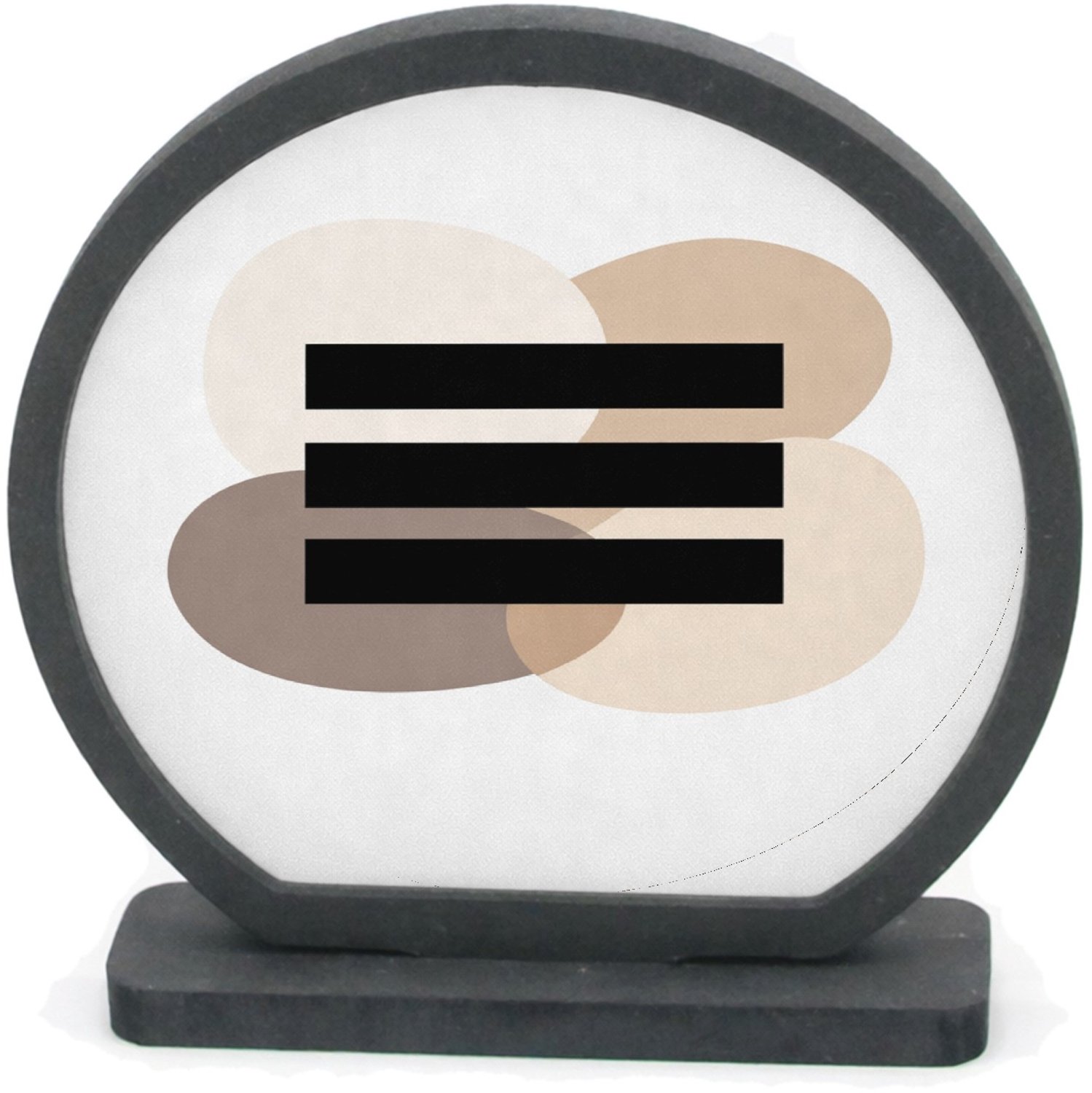Mr Cadeautjes Houten fotolijst rond met MDF inleg - design Een minimalistische quote-poster met brede, zachte boogvorme | cadeau Wit
