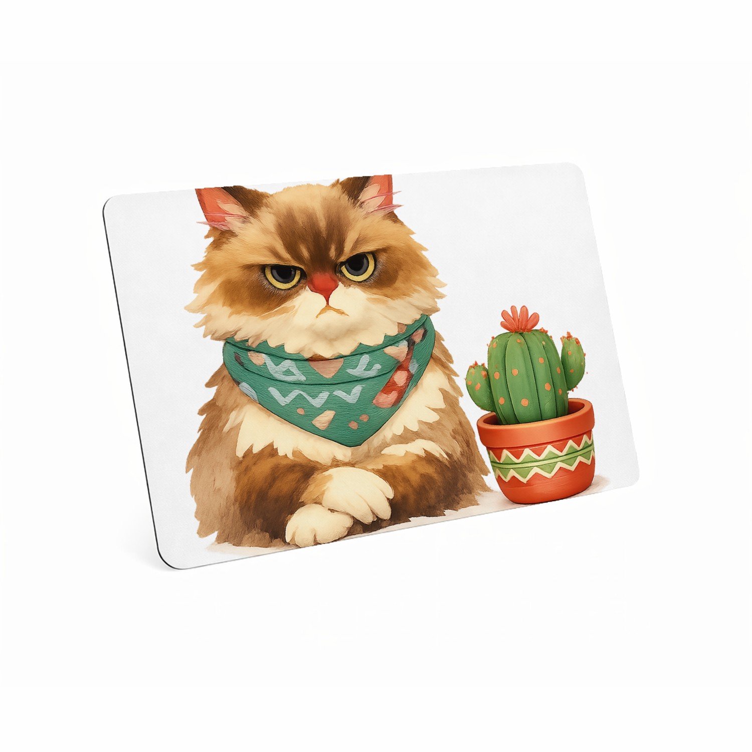 Mr Cadeautjes MDF magnetische fotolijst 28 x 19 - design Een norse egel met een kleine bloempot vol stekelige vetplan | cadeau Wit