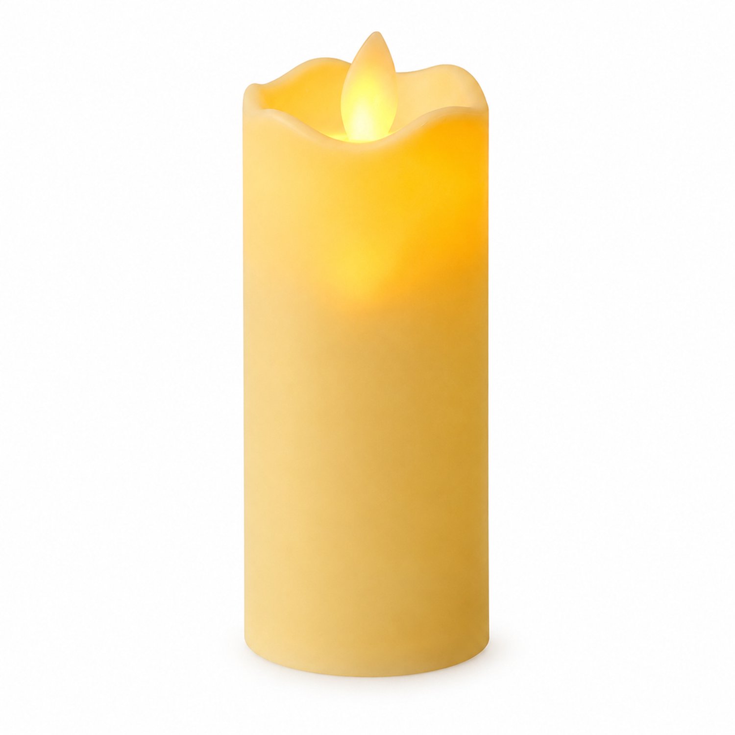 SWGOTA led kaarsen 5 x 12,5 cm met golvende rand en gladde kunststof behuizing, warmgeel decoratief licht, 12 per displaydoos Wit