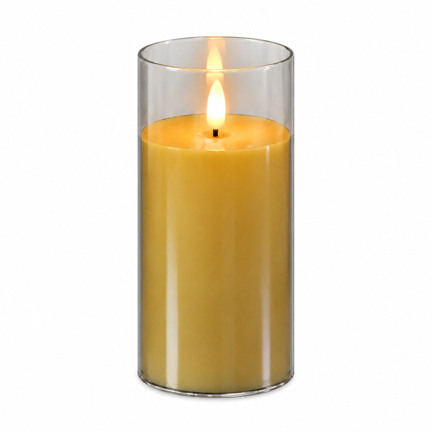 SWGOTA led kaarsen voor decoratie - grijze kaars met puntvormige vlam, 7,8 x 15 cm, werkt op 3 AA-batterijen, niet inbegrepen Grijs