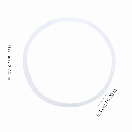 Blenderafdichting - Siliconen O-ring - 2 stuks - 9,5 x 0,5 cm — afbeelding 3