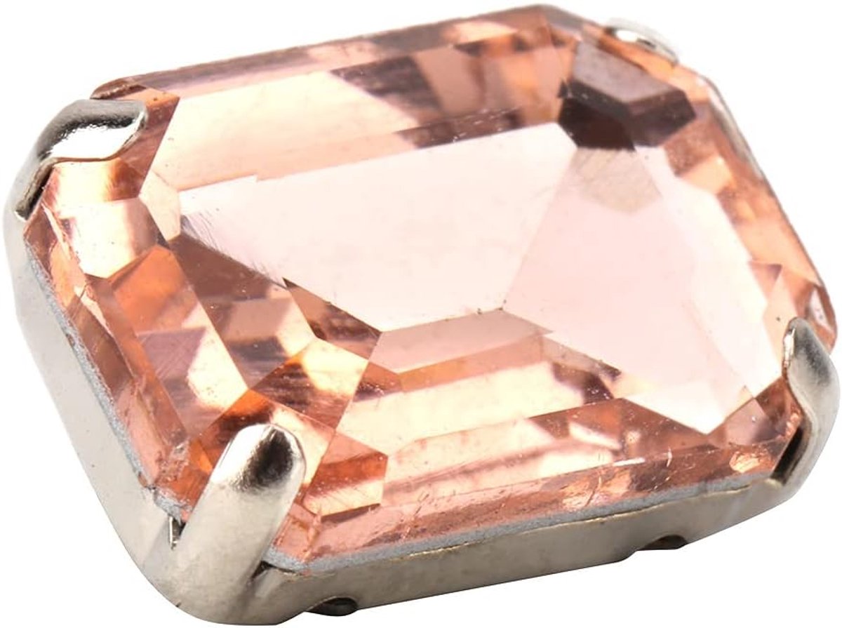 10 stks Rechthoek Naai Steentjes Kristal Klauw DIY Glas Edelstenen Voor Sieraden Ambachten Kleding Schoenen Kostuum Kledingstuk (Champagne)