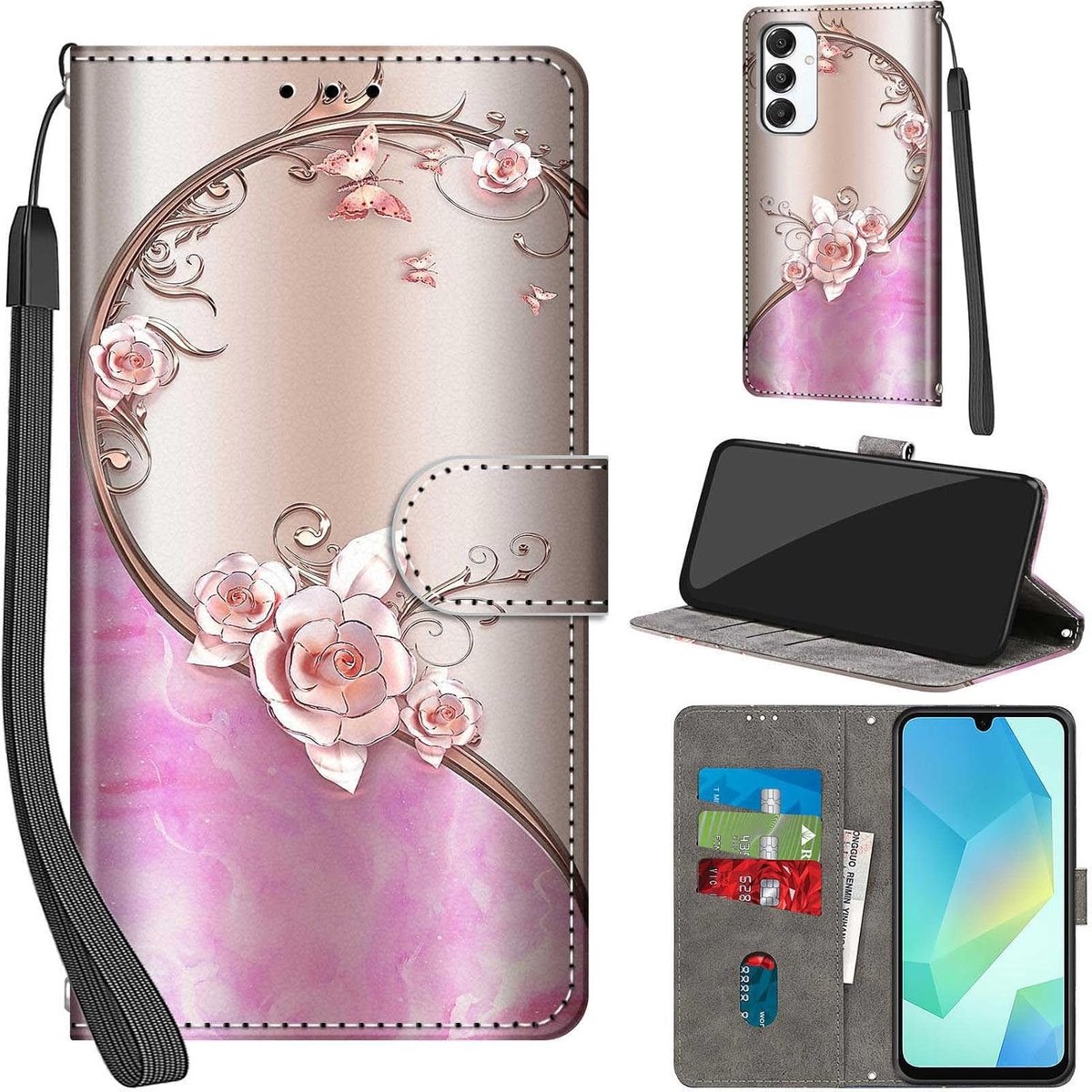 Portemonnee Telefoonhoes voor Samsung Galaxy A16 4G/5G Steeg
