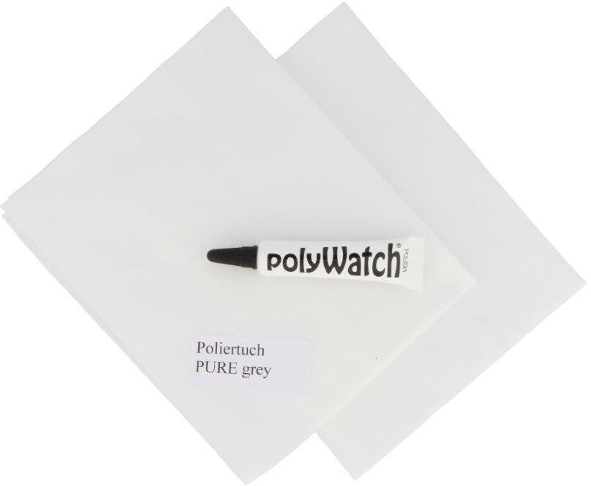 Polijstpasta set - Grijs - 5 gram - Inclusief 2 polijstdoeken - Voor kunststof horlogeglazen