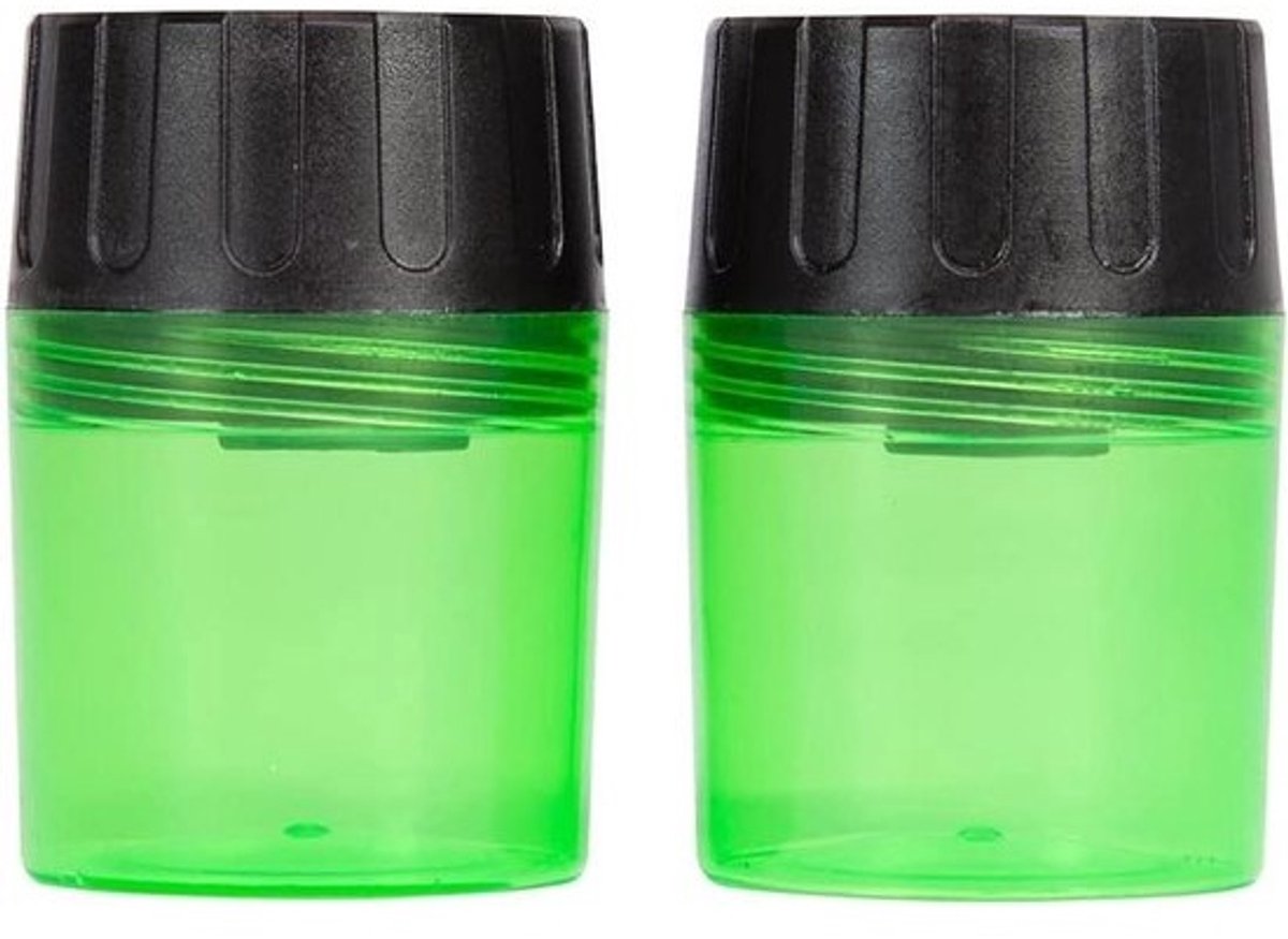 Puntenslijpers - Potloodslijpers - Tekenen en Schrijven - Geïntegreerde Opvangbak - 2 stuks - Groen