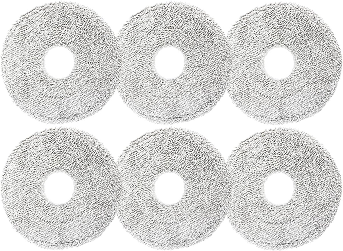 Set van 6 reservedoeken voor Dreame L10 Ultra L10s Pro L10s Ultra L20 Ultra Xiao-mi X10+ robotstofzuiger, zachte microvezel, wasbaar en herbruikbaar