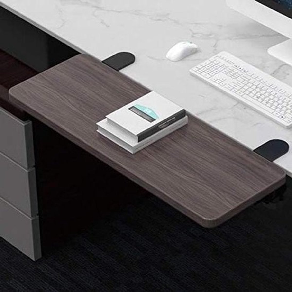 Bureau Verlengstuk - Armsteun Plank - Comfortabel Werken - Opvouwbaar Ontwerp - 64x24cm - Walnoot