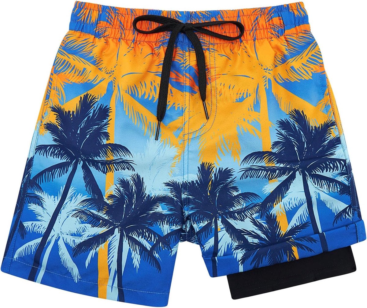 Zwembroek voor jongens Sneldrogende zwemshorts Compressievoering Anti-chafe Boxershort Zwemkleding Strand Boardsurfshorts 7-18 jaar