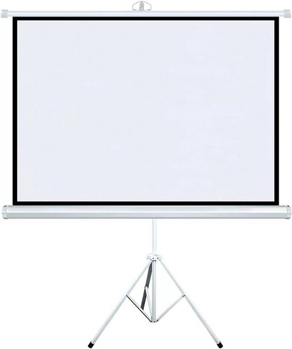 Projectiescherm met Statief - Draagbaar Scherm - Thuisbioscoop Creëren - Kreukvrij PVC Materiaal - 60 tot 72 Inch - Mat Wit
